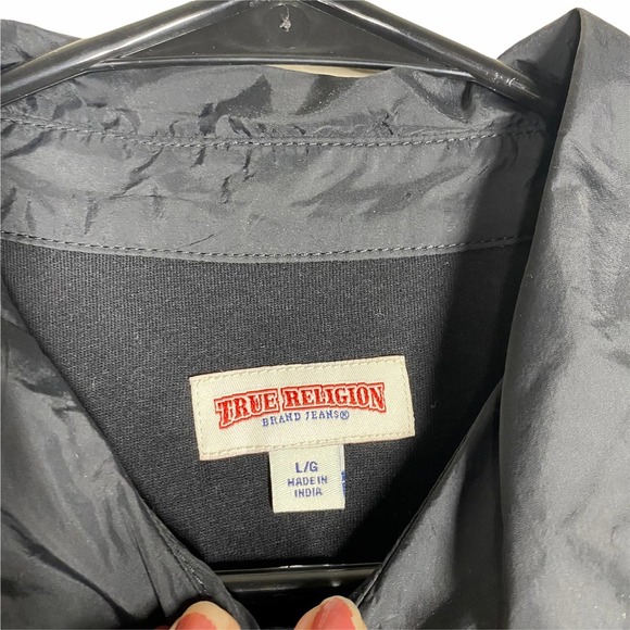 True Religion Black and Red “Coaching Jacket” sz L - Picture 3 of 7